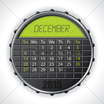 2015 december calendar with lcd display