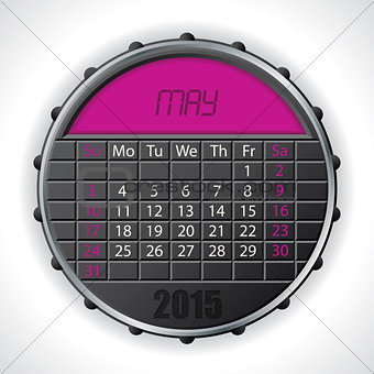 2015 may calendar with lcd display