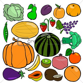 Cartoonish fruits and vegetables vol. 2