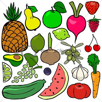 Cartoonish fruits and vegetables vol. 1