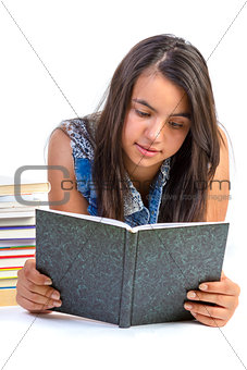 girl teenager reading book