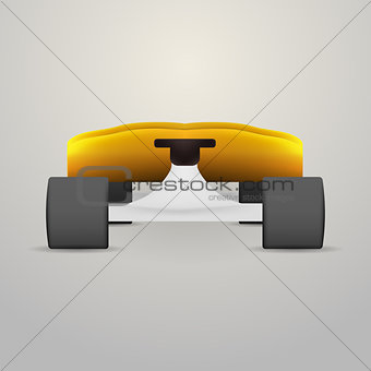 Vector illustration of yellow longboard
