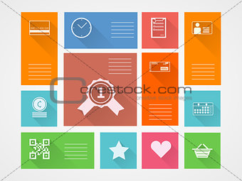 Flat square vector icons for internet purchase