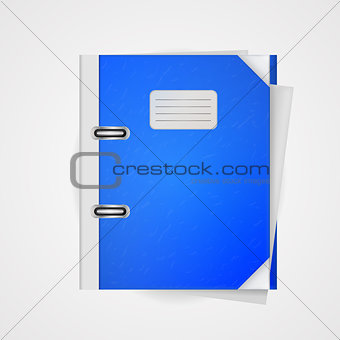 Vector illustration of blue folder.