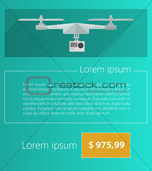 Vector ad layout for gray quadrocopter