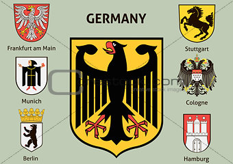 Coat of arms. Cities in Germany