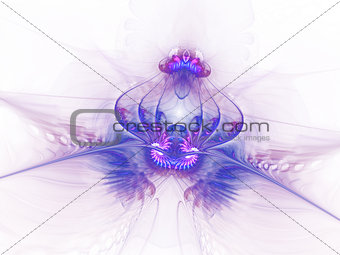 Fantastic flower wrapped in a translucent color on a light mist mystical environment