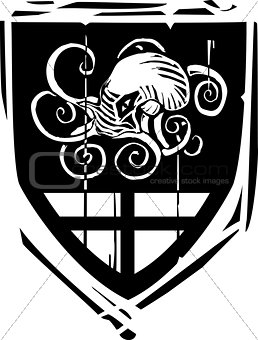 Heraldic Shield Kraken