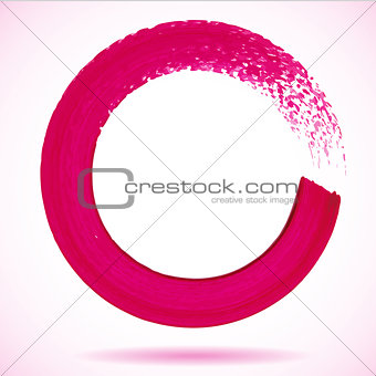 Magenta paintbrush circle vector frame