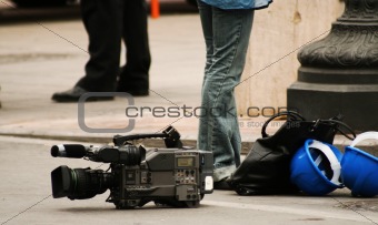 Reporters and cameramen