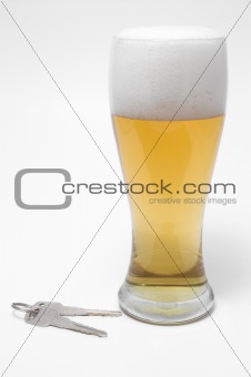 Beer and Car Keys - Drunk Driving Concept 