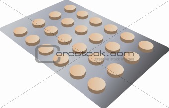 Illustration of a strip of pills