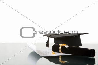 Graduation accessories on the desk