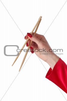chopsticks on hand