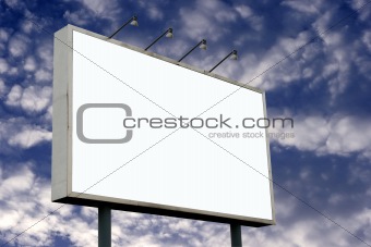 Blank Billboard and Pluffy Clouds