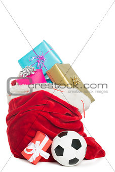 Red bag full of presents