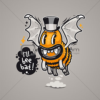 Cartoon Monster I'll Bee Bat