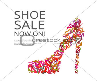 Fashion poster of women multi color shoes