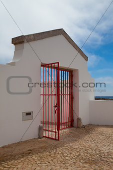 The gate in Lighthouse of Cabo de Sao Vicente, Sagres,Algarve,Po