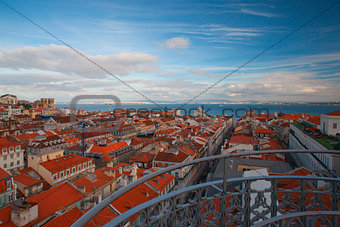 View from the famous tower on the Tejo river in Lisbon,Portugal