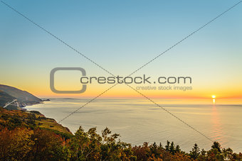 Cabot Trail at sunset