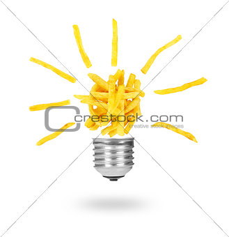 Potatoes fries like lamp bulb
