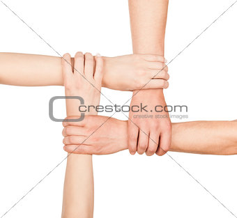 hands are closed, hands holding each other in unity
