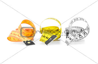 Measure tape. Isolated over white.