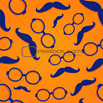 Frame Glasses with Moustach Seamless