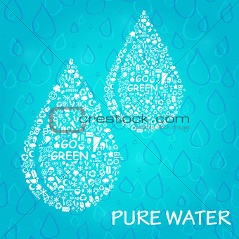 Two Water Drop Eco Concept