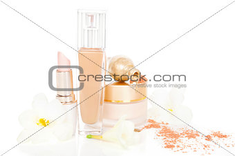 Cosmetic and Make up in Beige.