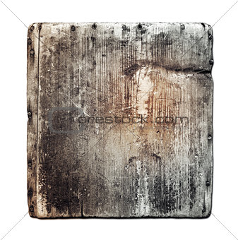 Grunge wood board isolated on white