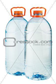 Two big plastic water bottles