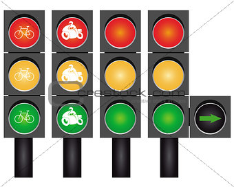 Four road traffic lights