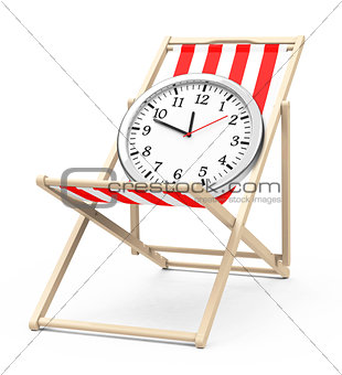 Clock on a beach chair