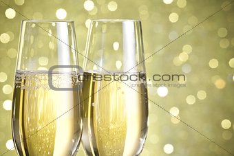 flutes of champagne abstract background