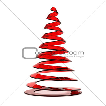 Stylized Christmas tree in red glass