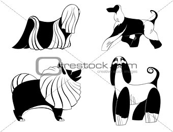 Original art dog silhouettes