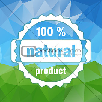 white vector 100 % natural product stamp