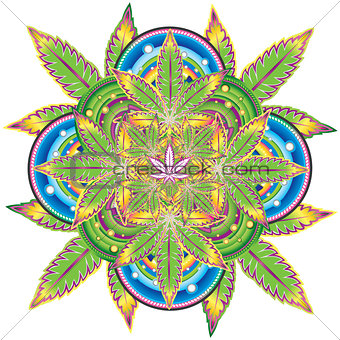 marijuana sativa indica leaf symbol kaleidoscope
