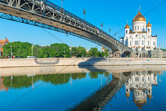 famous temple of Christ the Savior and the bridge