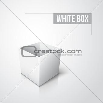 Empty white box with shadow and reflection