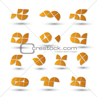 Geometric 3d simple symbols set, abstract vector abstract icons.