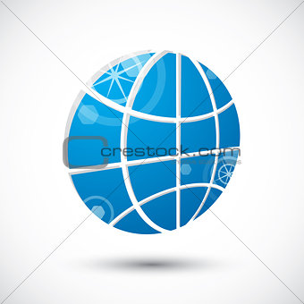 Earth planet icon , abstract icon, 3d vector symbol