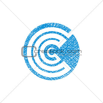 Abstract icon, vector symbol with hand drawn lines texture.
