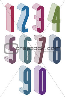 3d extra tall numbers set made with round shapes.