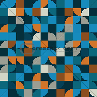 Bright geometric vector background, squared abstract seamless pa