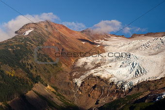 Glacier Melting Heliotrope Ridge Waterfall Alpine Ridge Mt Baker