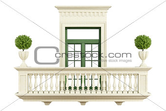 classic balcony balustrade with window