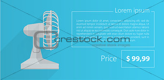 Flat vector minimalist template business design. Gray fan.